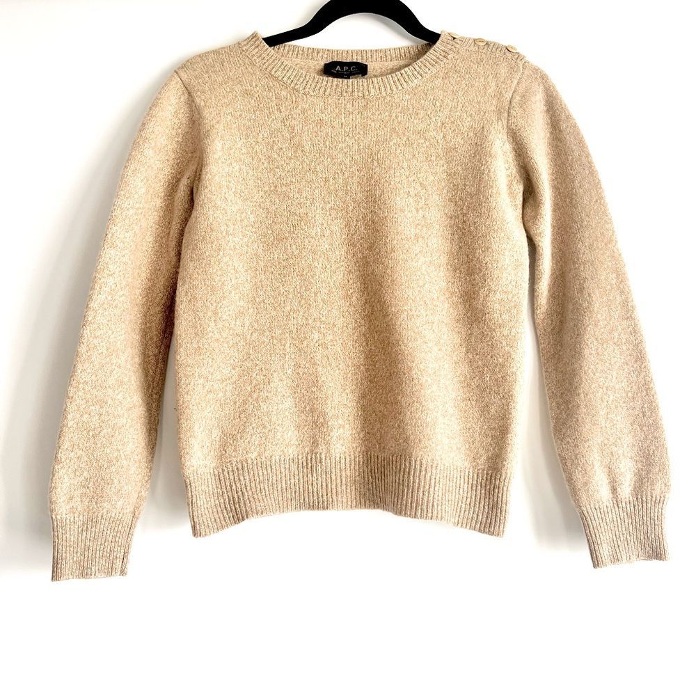 A.P.C. Rue Madame Paris Metallic Lambswool Sweater Size Medium